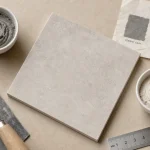 Couleur joint carrelage : échantillons gris ciment et blanc cassé entre carreaux béton clair