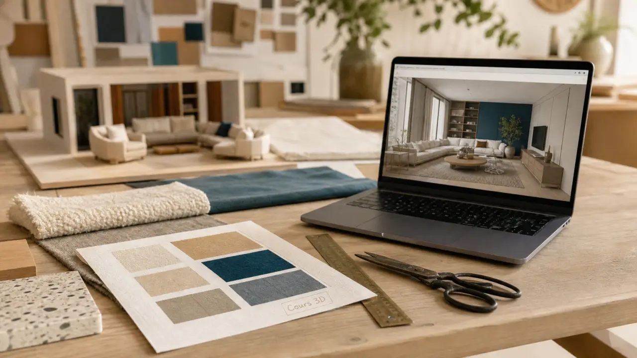 Cours de décoration d intérieur gratuit en ligne : plan 3D et matériaux