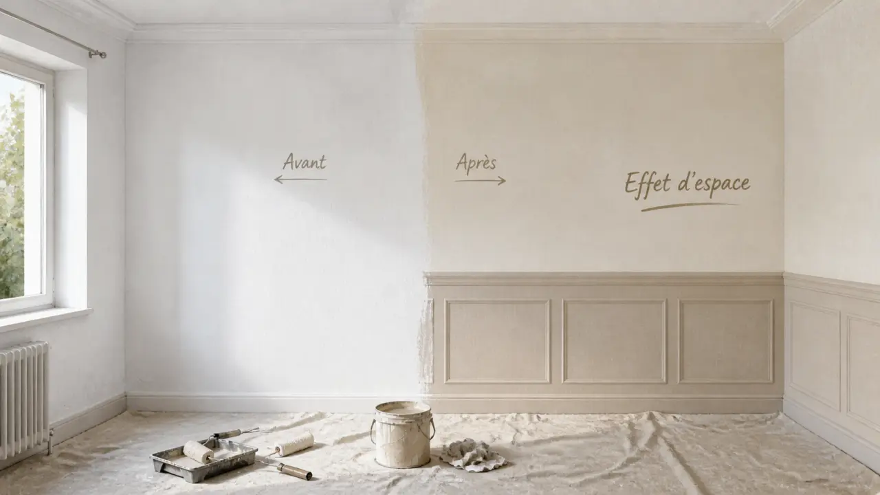 Agrandir piece peinture : mur ivoire clair, effet d’espace avant/après