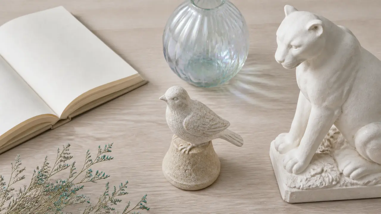 Animaux décoration intérieure : figurine miniature sur table bois clair