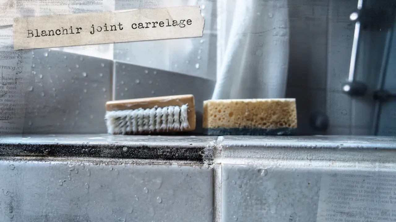 Blanchir joint carrelage : joint noirci nettoyé