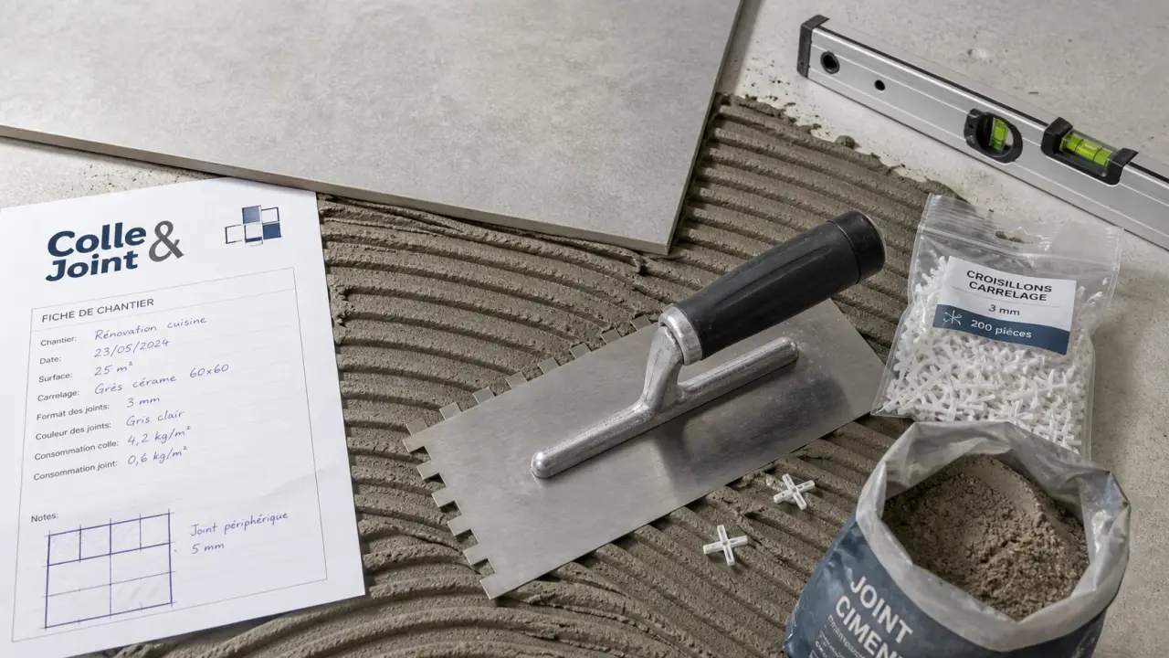 Colle et joint pour carrelage : pose au mortier-colle et joint