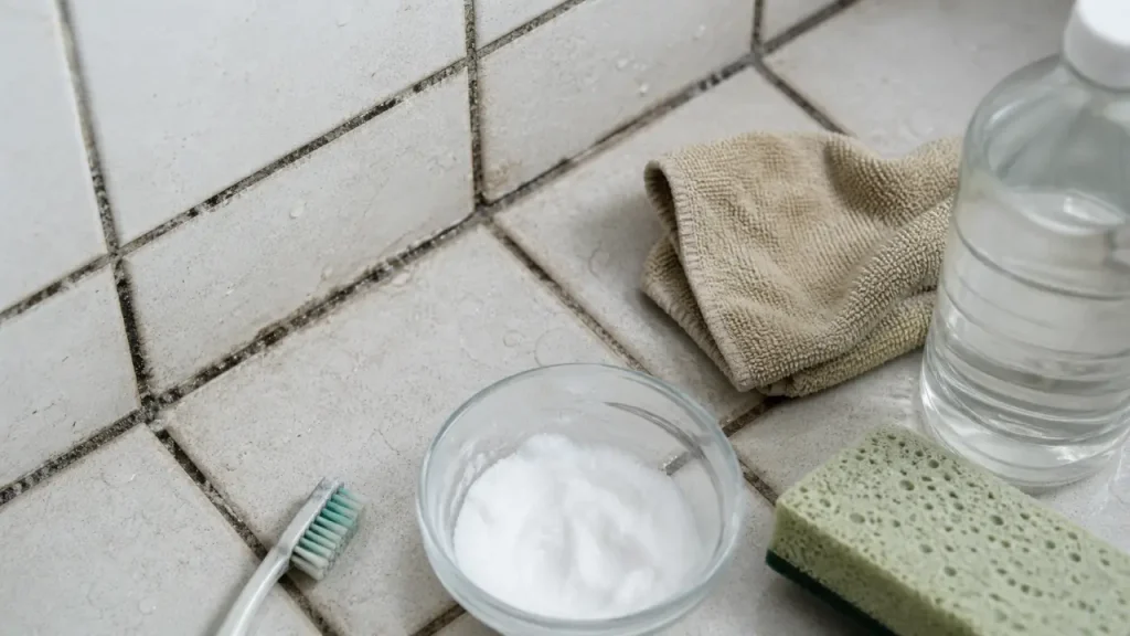 Comment nettoyer des joints de salle de bain noircis avec bicarbonate et vinaigre