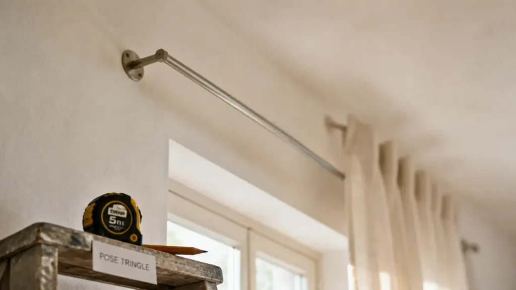 Distance tringle rideau plafond : la règle des 10 à 15 cm et les cas où l’ajuster
