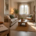 home staging vierzon : salon réorganisé pour la vente