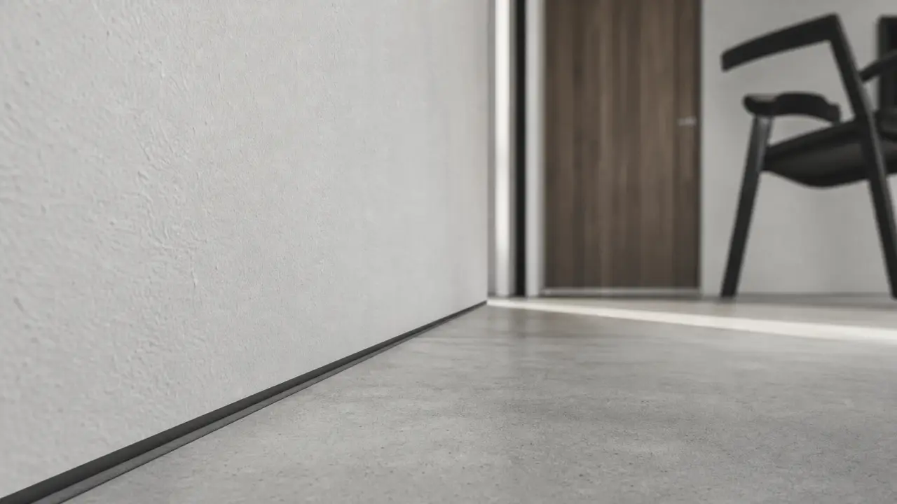 Mur sans plinthe avec shadow gap : finition invisible mur-sol