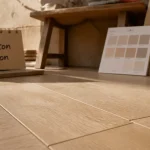Quelle couleur de joint pour carrelage imitation parquet : joint beige ton sur ton, effet grille évité