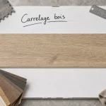 Salle de bain carrelage bois, échantillon imitation chêne clair