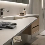 Salle de bain en resine, joints discrets et entretien doux