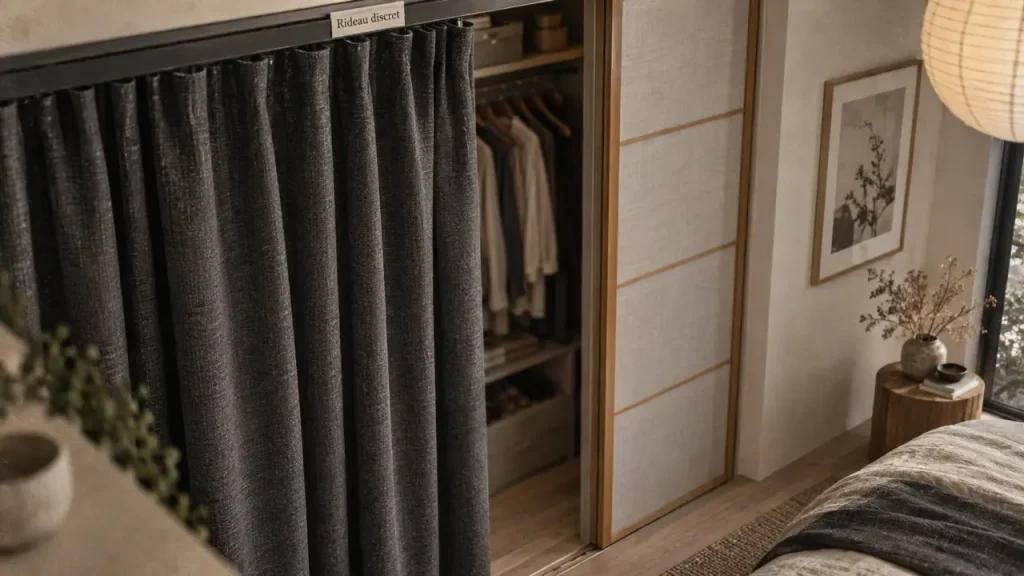 Cacher un dressing sans perdre de place : rideau, portes ou séparation mobile ?