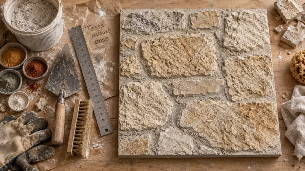 Enduit décoratif relief Stuccomax effet pierre : le réalisme dépend surtout de la pose