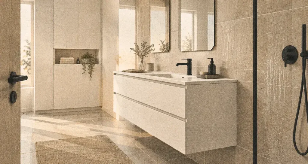 Meuble salle de bain design : gagnez de l’espace sans perdre de rangement