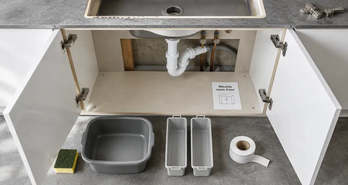 Meubles sous evier : rangement sans bloquer le siphon
